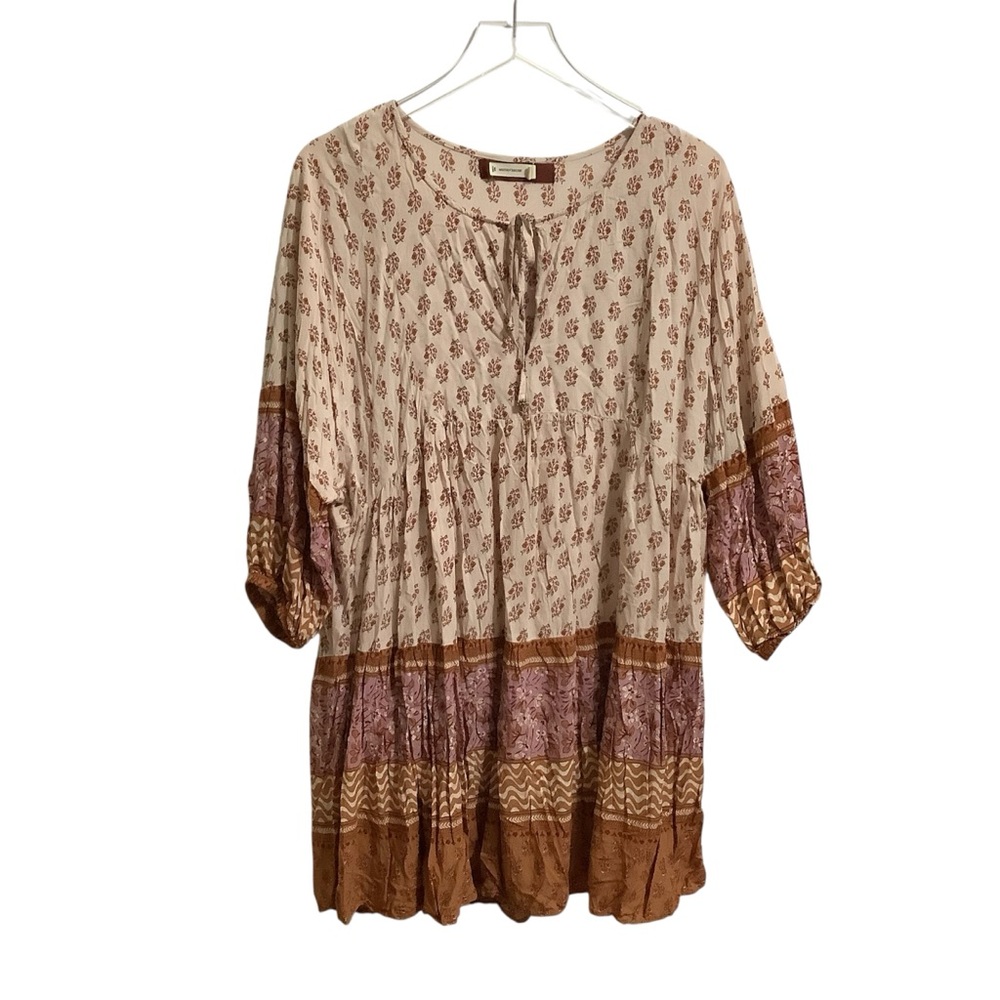 Women’s Secret Boho floral pattern 3/4 Sleeve Dress Size L  (0048)